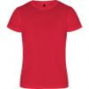 Camisetas técnicas roly camimera de poliéster rojo con logo vista 1